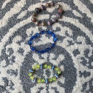 Homemade bracelets, three as a set